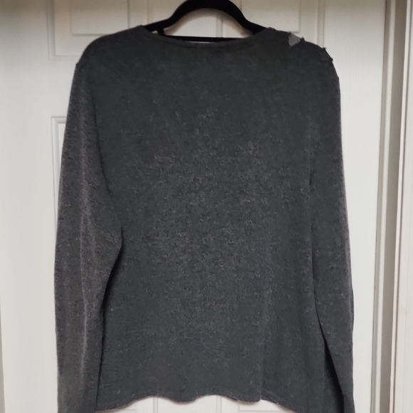 Coldwater Creek Wool Charcoal Cardigan with Leaf Design 16W (1x) - Picture 6 of 8